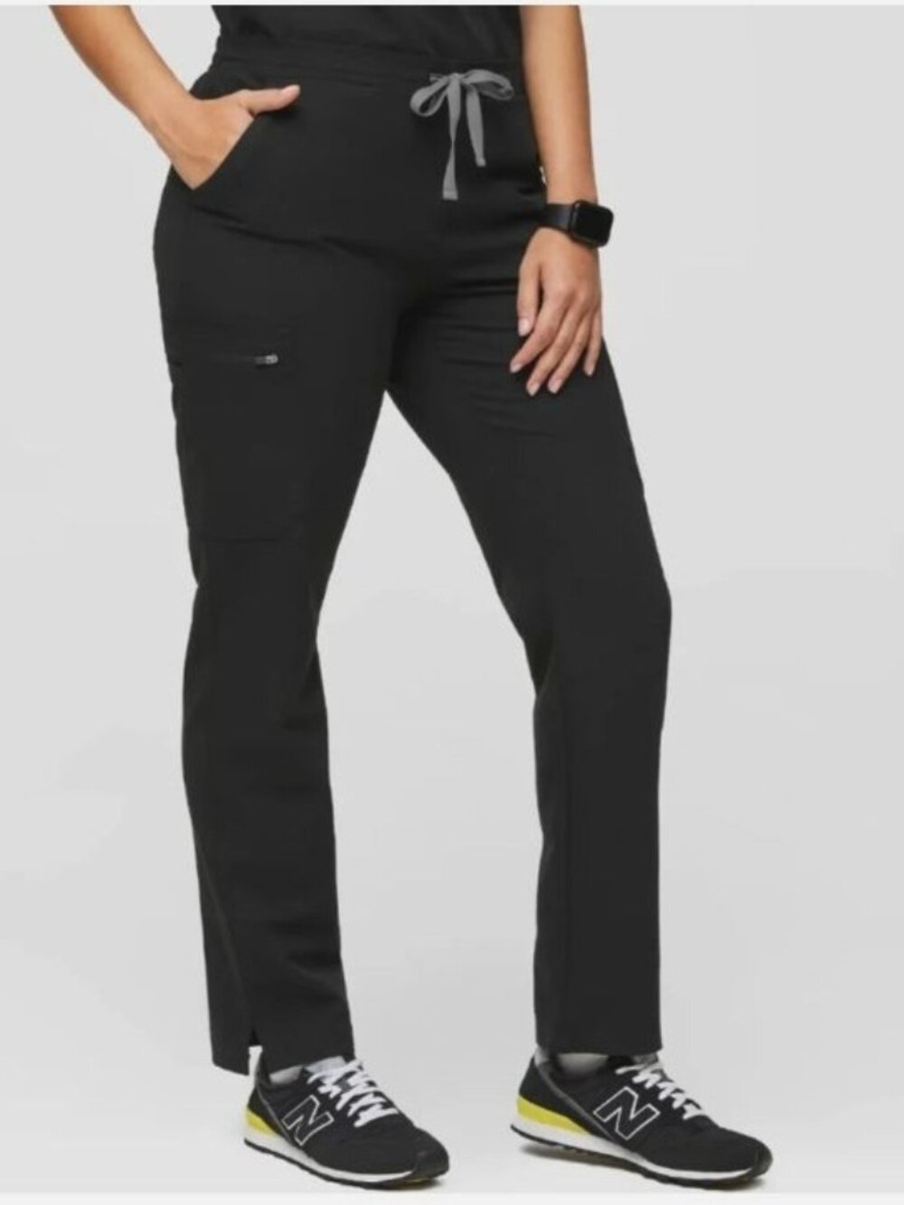 FIGS Yola Skinny Scrub Pants Black M Petite Technical Collection